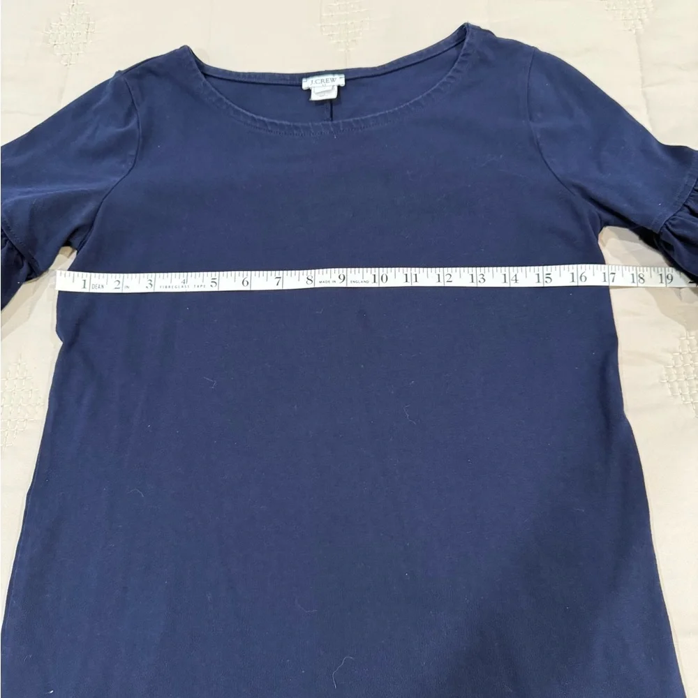 J. Crew t-shirt dress, navy XS. Crew neck with flirty ruffle sleeves